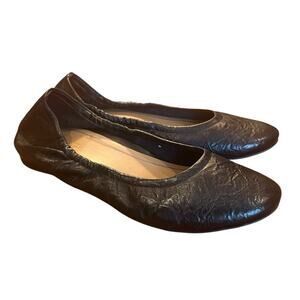 Vionic Alexa Ballet Flats 8.5 Orthotic Arch Support Black Leather Comfort Shoes